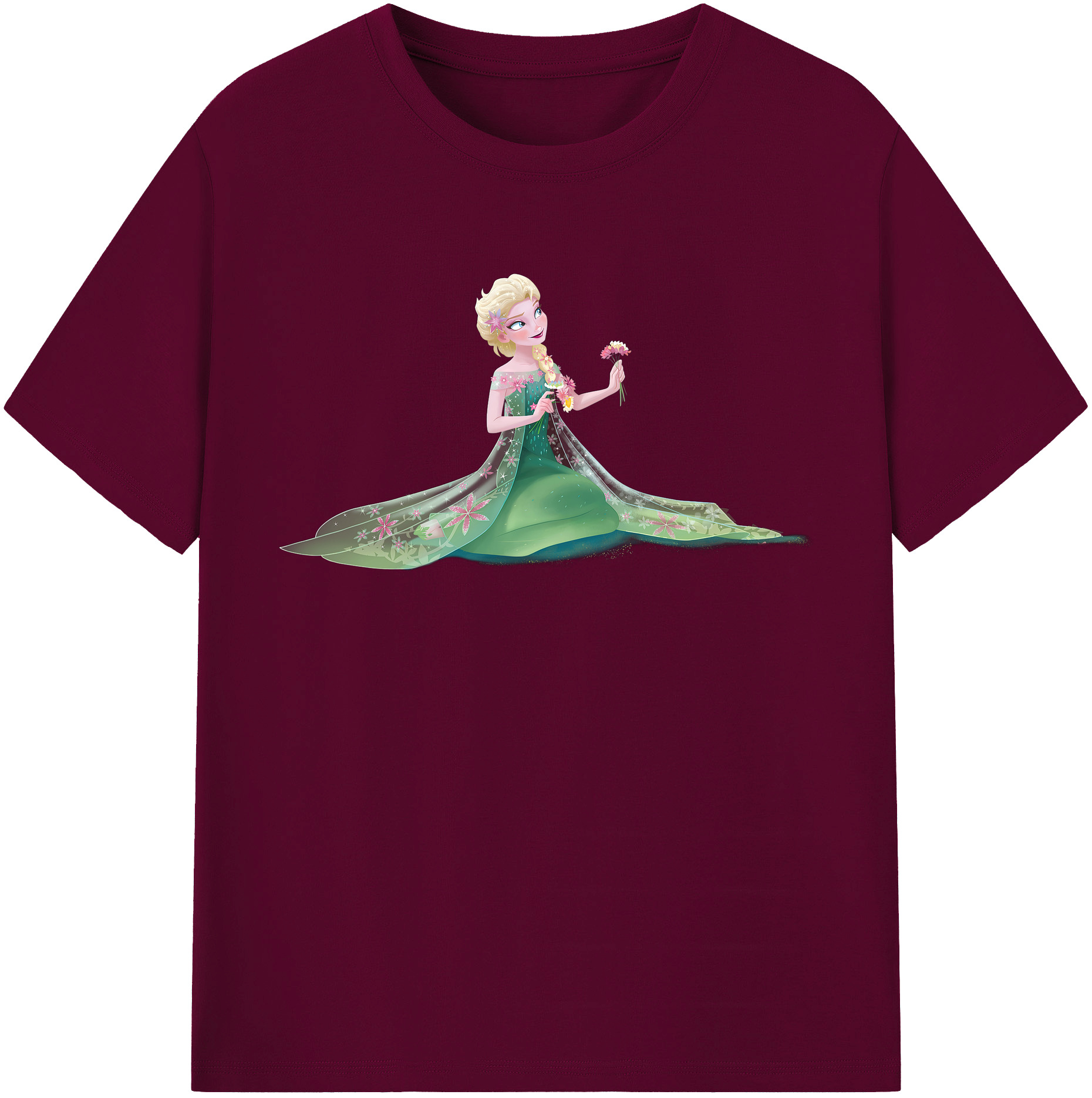（画像用） アナと雪の女王 アンナ エルサ Frozen Anna Elsa レディースカジュアルプリントTシャツ（綿100％）